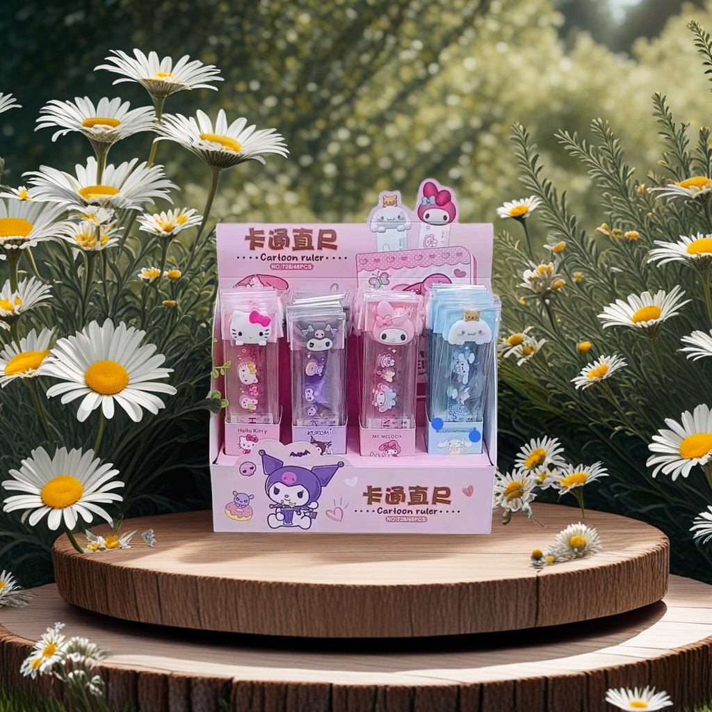 Student ruler, 30cm transparent plastic straight ruler, genuine from a stationery store for school supplies details Picture