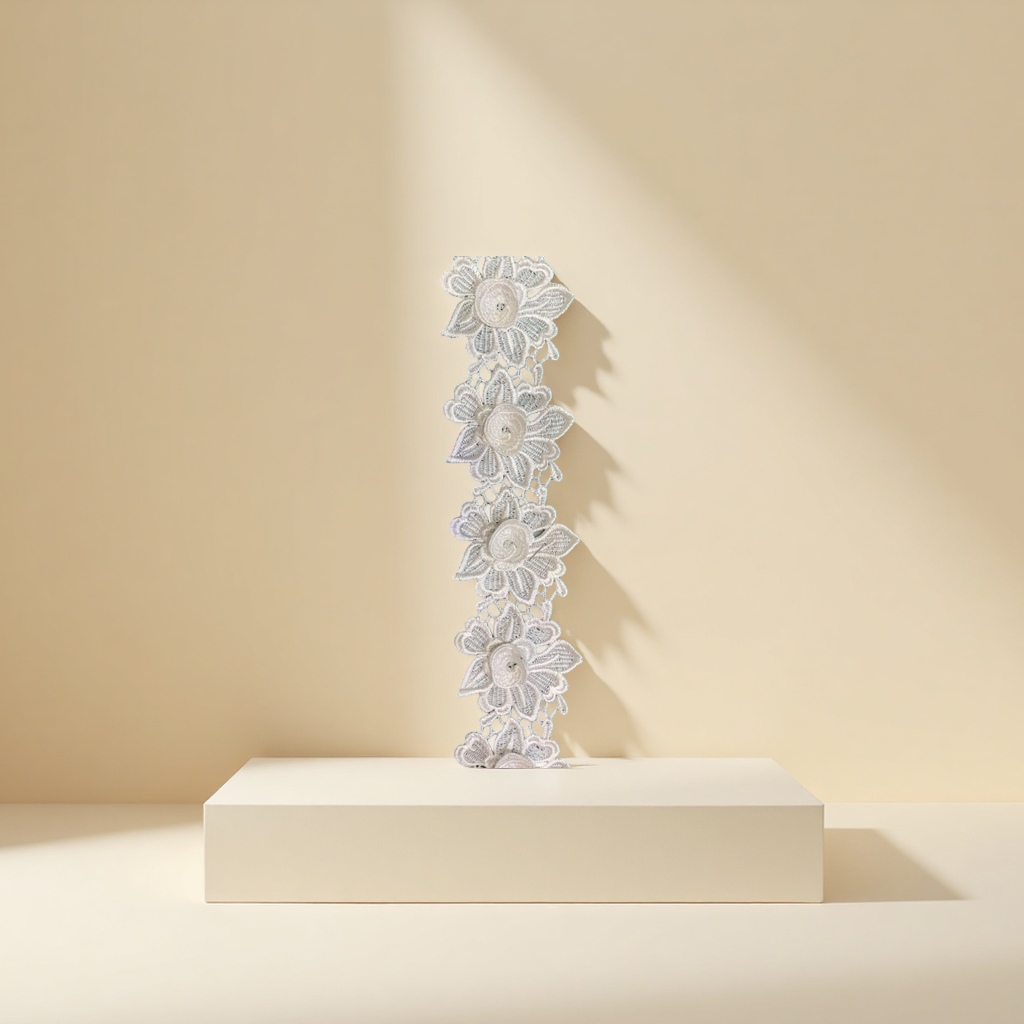 水溶刺绣花边 条码 3D立体花边 多色可做产品图