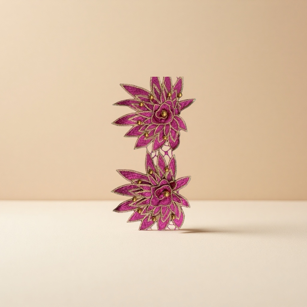 水溶刺绣花边条码黄金加彩条码3D立体花边