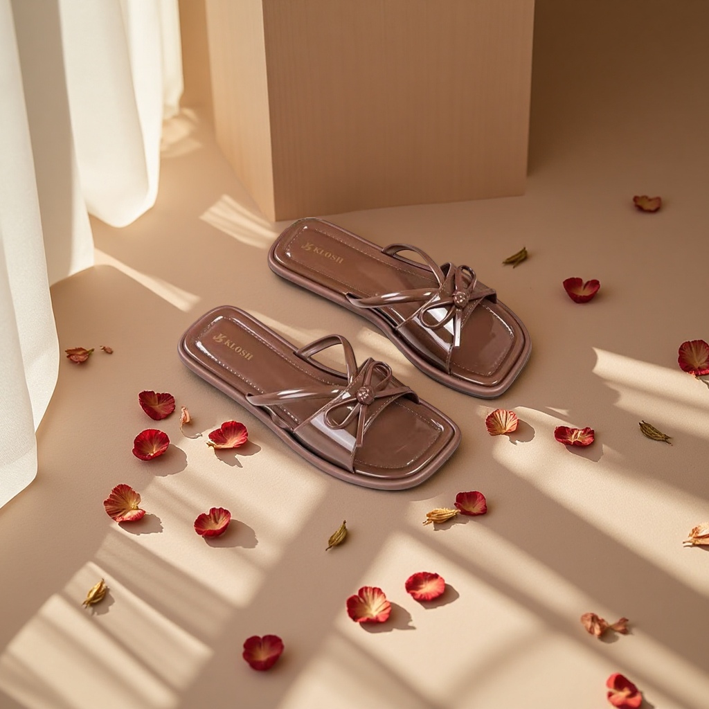 Verano mujeres antideslizante transpirable cómodo zapatillas para el hogar mariposa marrón Specification image