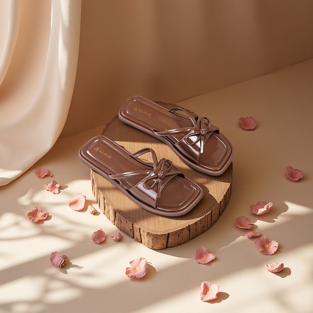 Verano mujeres antideslizante transpirable cómodo zapatillas para el hogar mariposa marrón