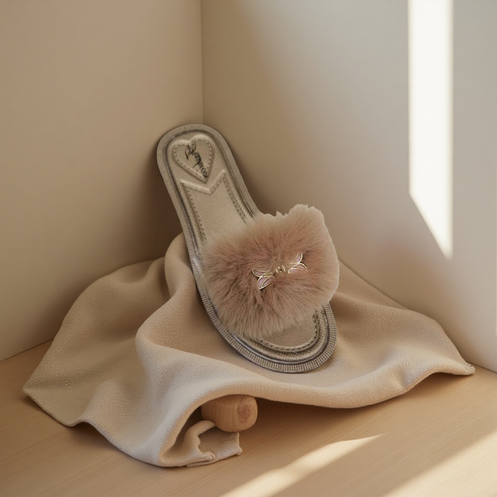 حذاء منزلي مريح للتزلج مع شعر بني Application Scenario