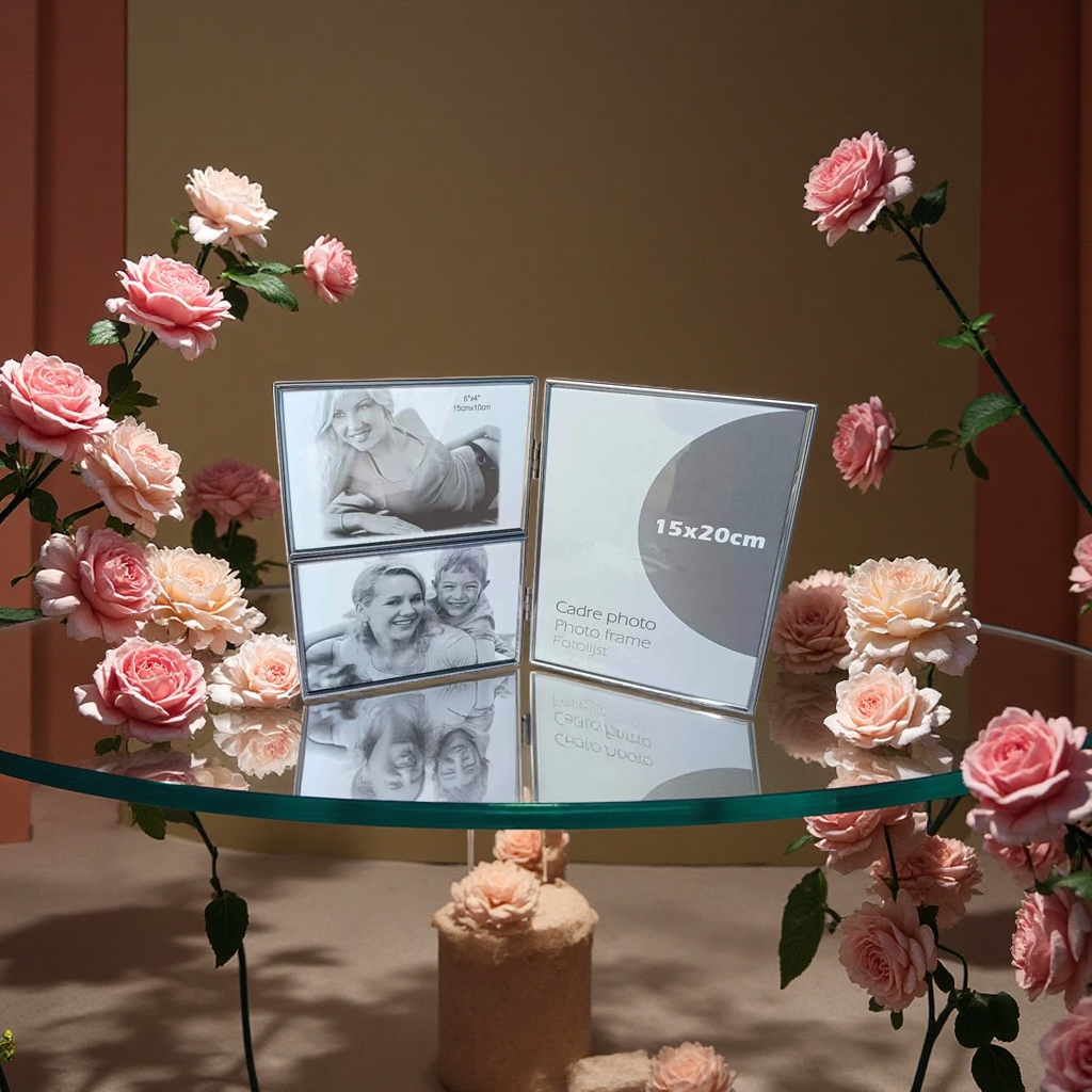 Stainless steel combination photo frame photo decoration home decoration simple style photo frame set living room decoration picture frame