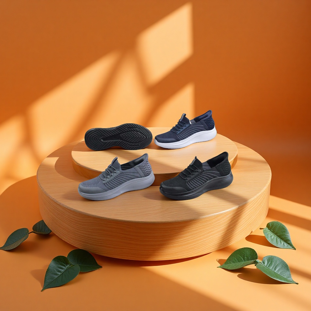 Men's sports shoes: comfortable, breathable, casual, classic knitted soft soles details Picture