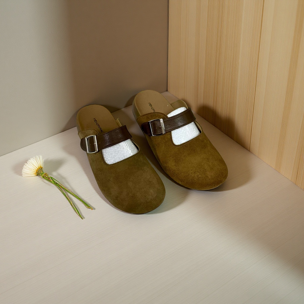 Ladies' cool leather shoes, comfortable and breathable casual slippers Specification image