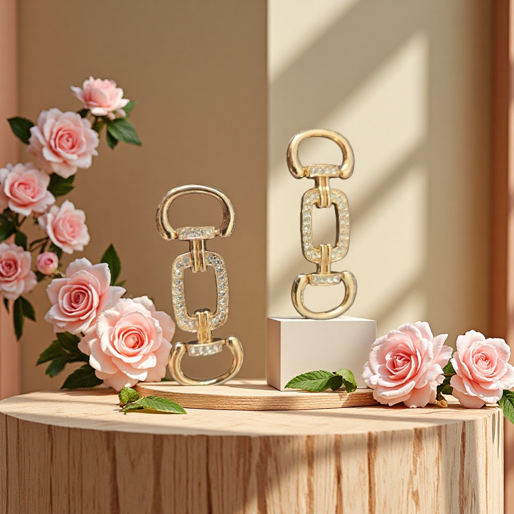 水晶扣腰扣时尚金属腰扣简约设计感腰带扣日常穿搭配件