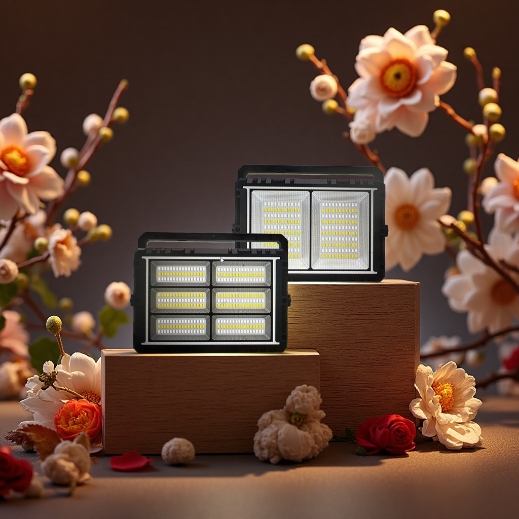 Solar-powered portable floodlight, portable outdoor lighting, strong light charging model details Picture