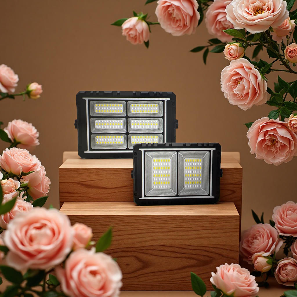 Solar-powered portable floodlights for outdoor portable rechargeable lighting Specification image