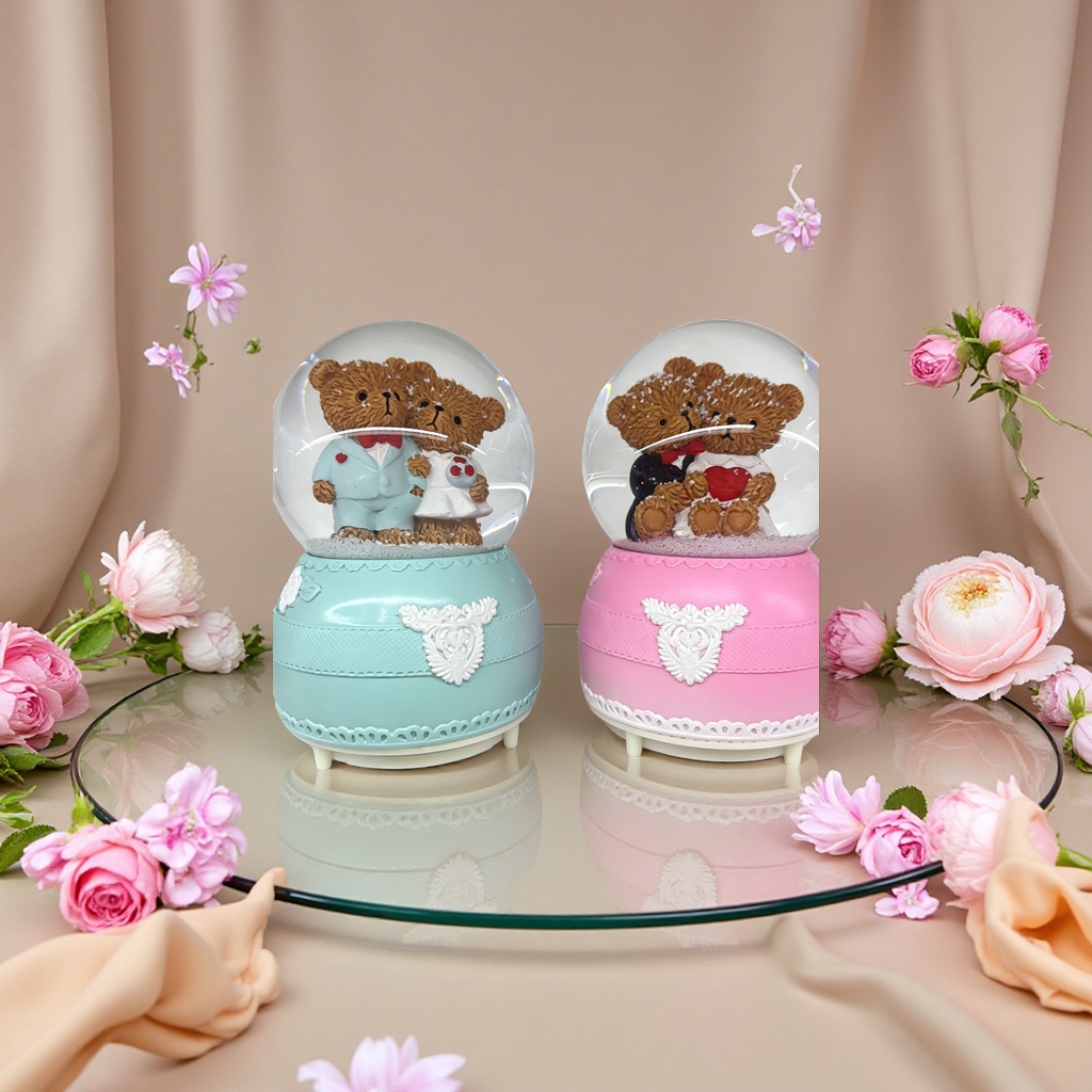音乐水晶球树脂工艺品摆件客厅装饰品创意礼物送女友母亲生日礼物细节图