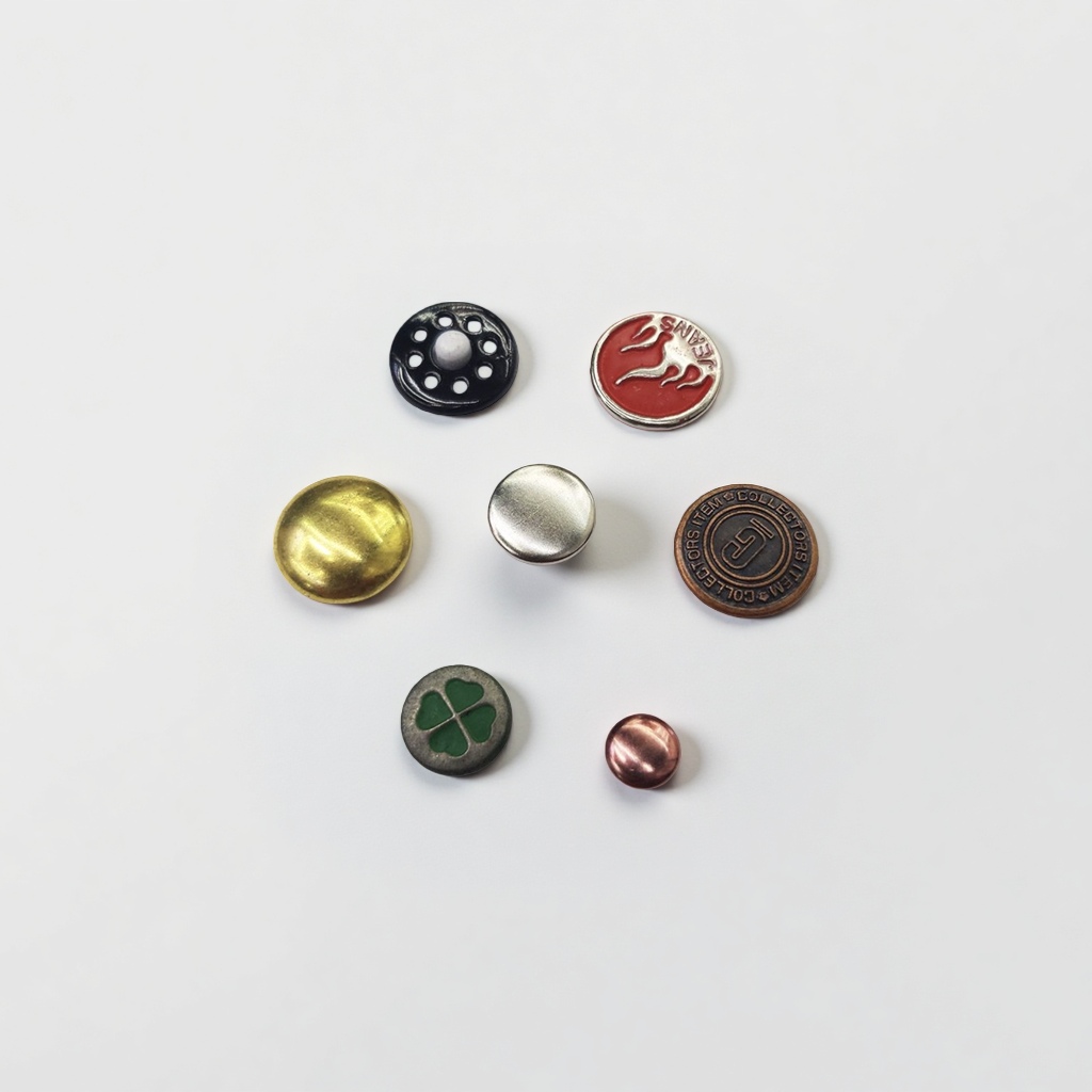 Mushroom nail button fashionable decoration women's small round button metal five-pointed star button set of 10 pieces details Picture