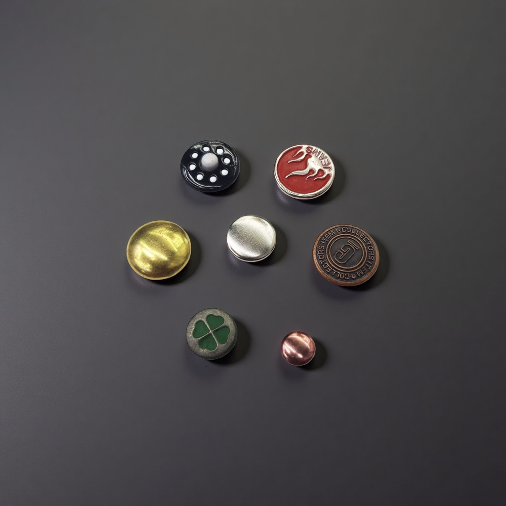 Mushroom nail button fashionable decoration women's small round button metal five-pointed star button set of 10 pieces Application Scenario