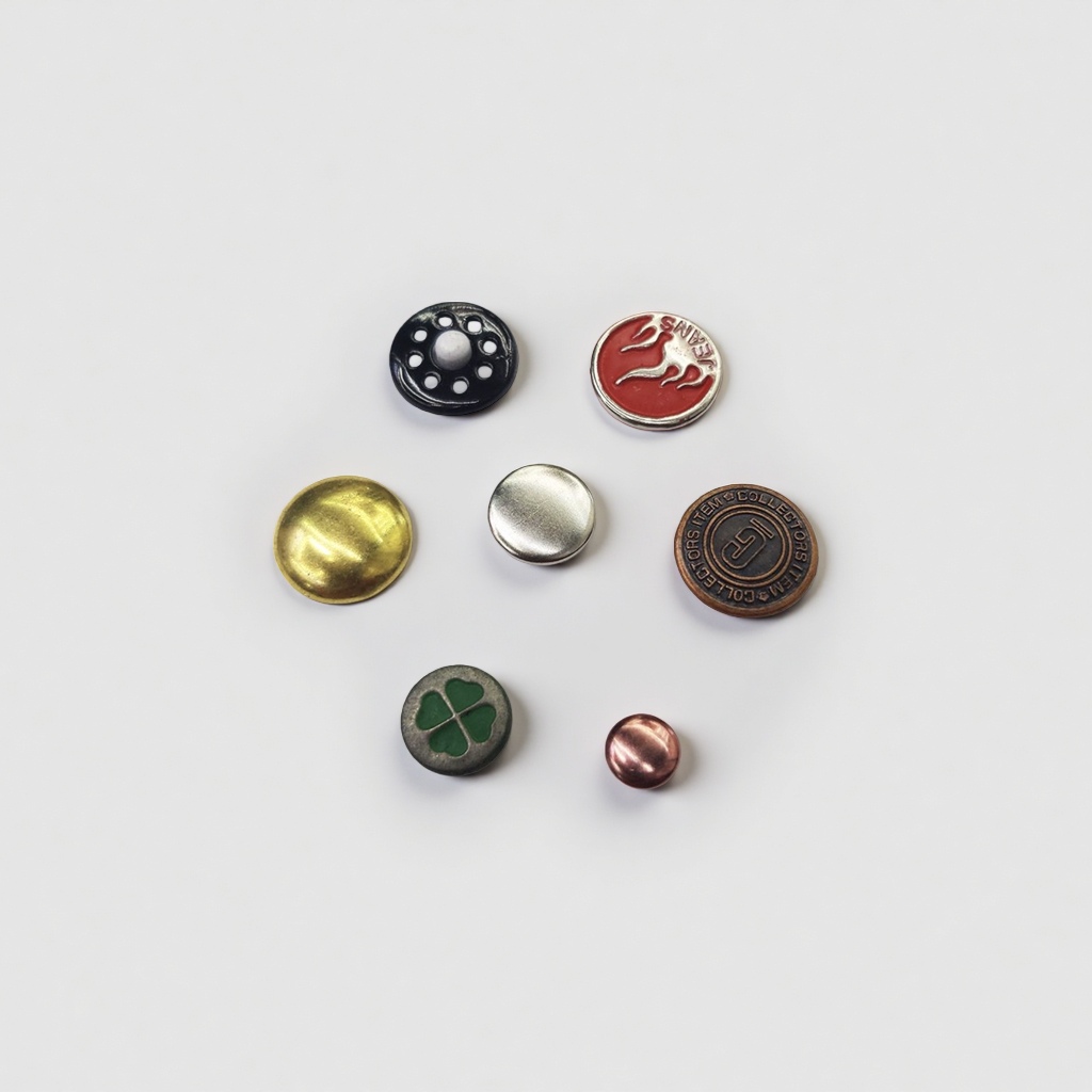 蘑菇钉纽扣时尚装饰女式小圆扣金属五角星扣子10颗装