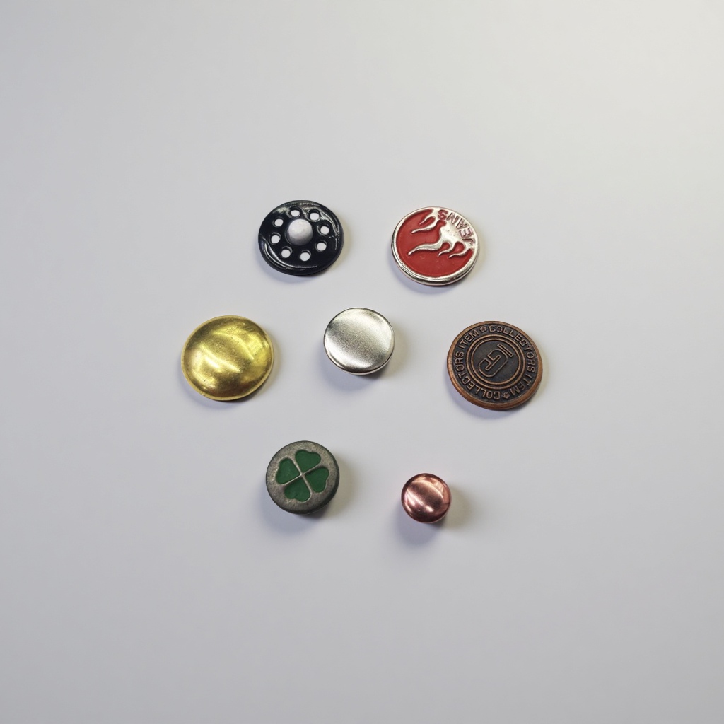 Mushroom nail button fashionable decoration women's small round button metal five-pointed star button set of 10 pieces Specification image