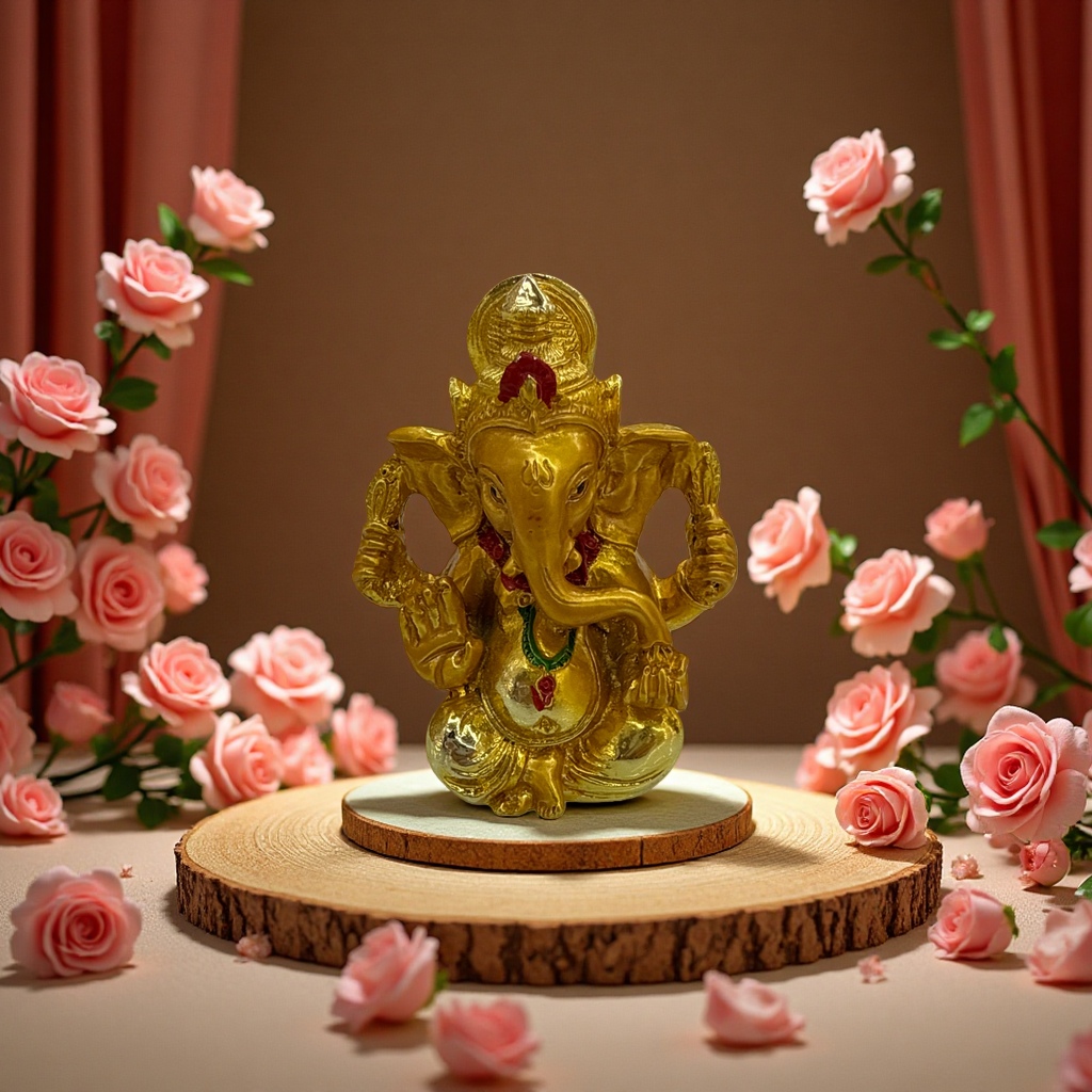 Gold elephant God resin craft ornaments, living room decorative ornaments, art collectibles