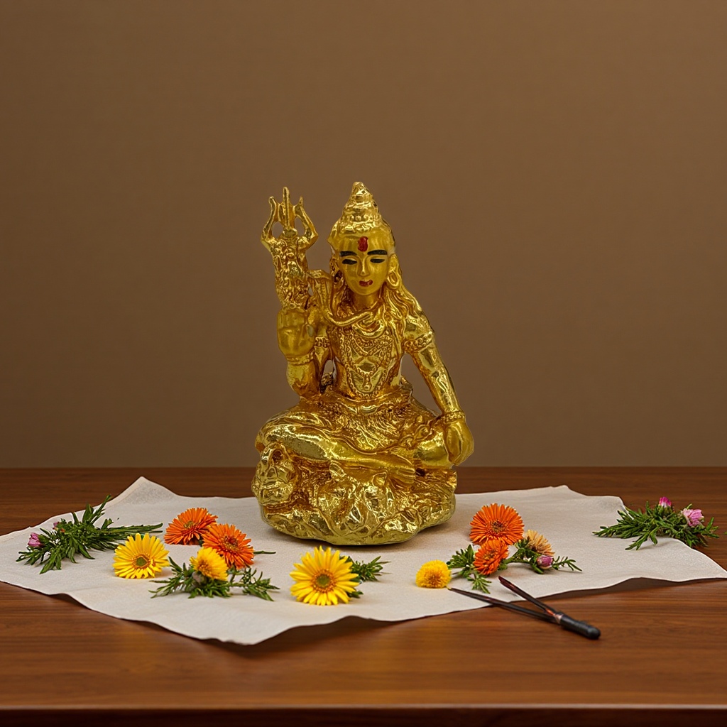 Small golden Buddha statue resin handicraft ornaments for home decoration, Buddha statue ornaments details Picture