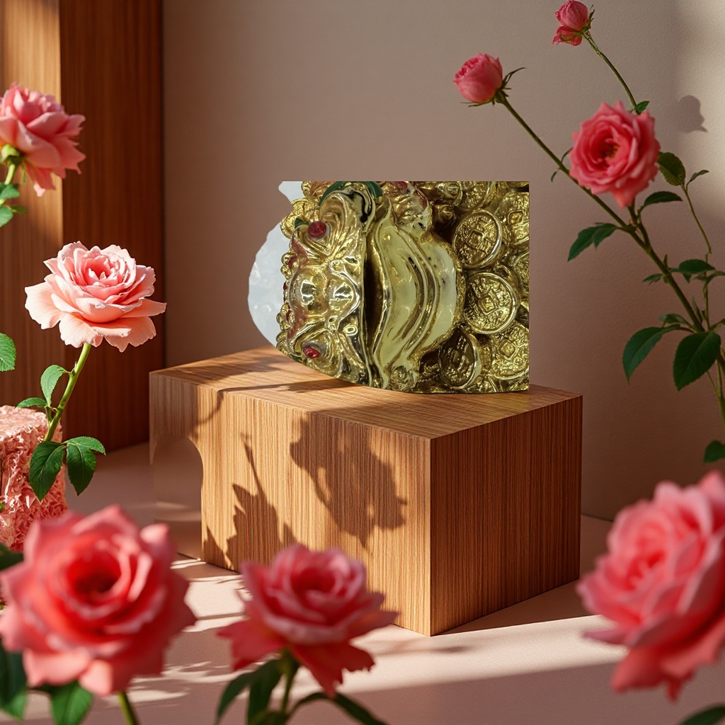 The small golden toad resin handicraft sculpture is a living room decoration and a home feng shui wonder Specification image