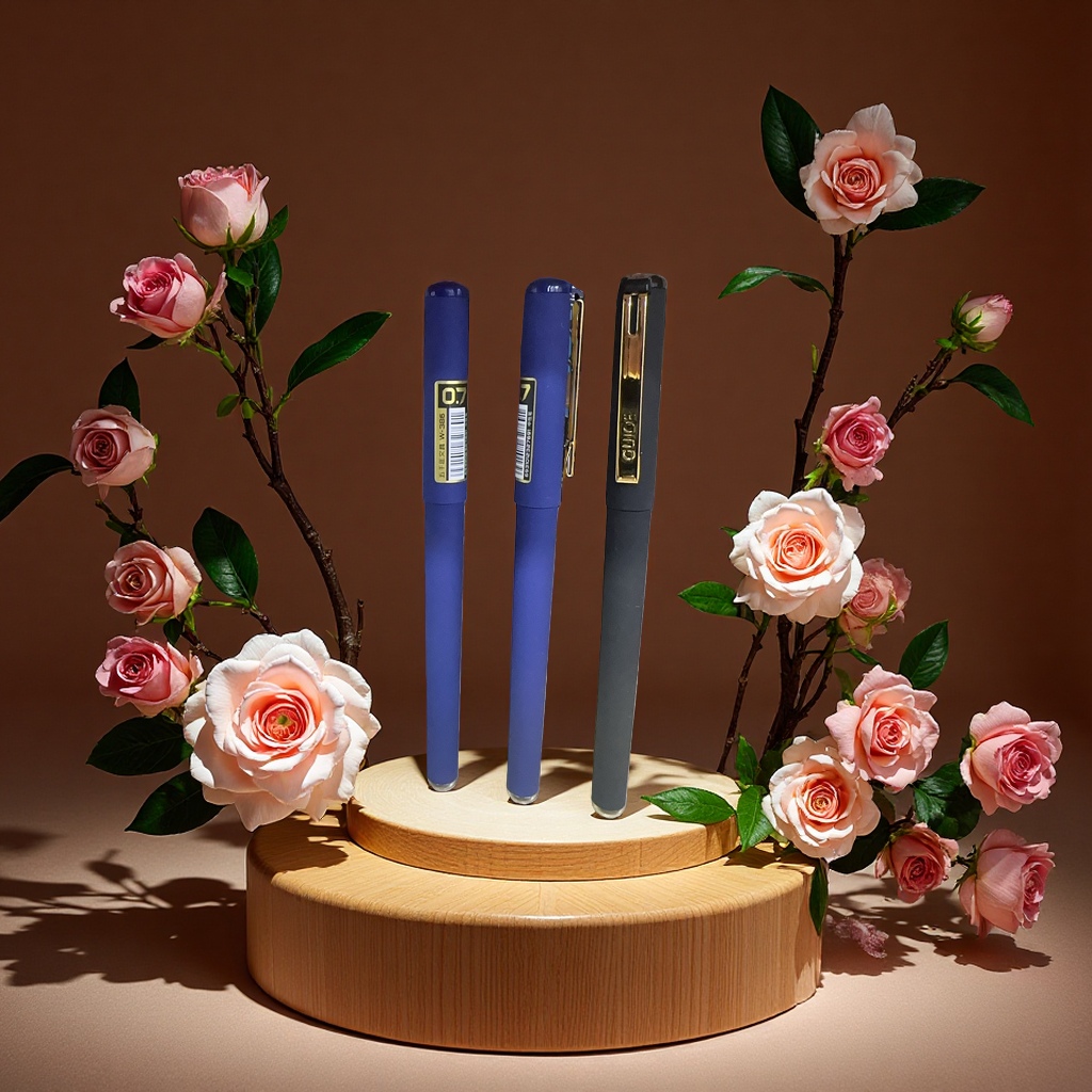 时尚潮流学生办公中性笔黑色经典款耐用顺滑书写