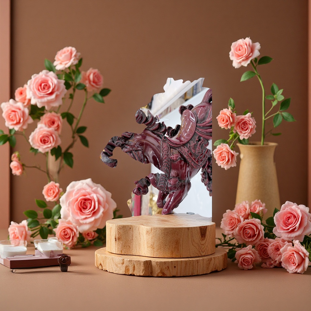 Red horse resin handicraft ornaments, hand-carved decorative ornaments, home decoration items