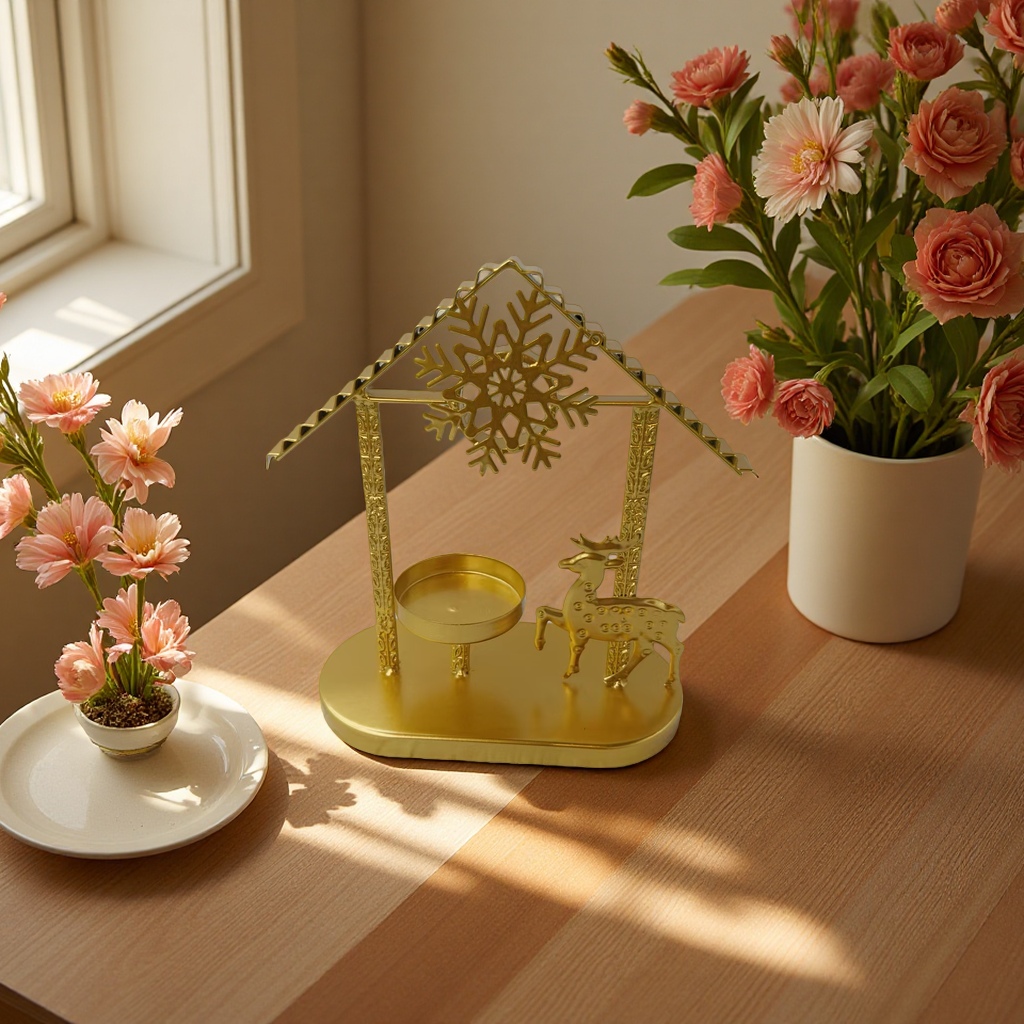 Christmas candlestick decorative items, holiday gifts, home desktop ornaments