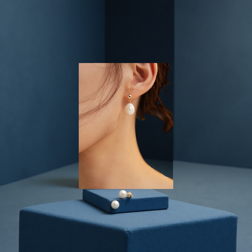 Benxi S925 silver jewelry, freshwater pearl plain stud earrings, simple and fashionable pearl earrings Application Scenario