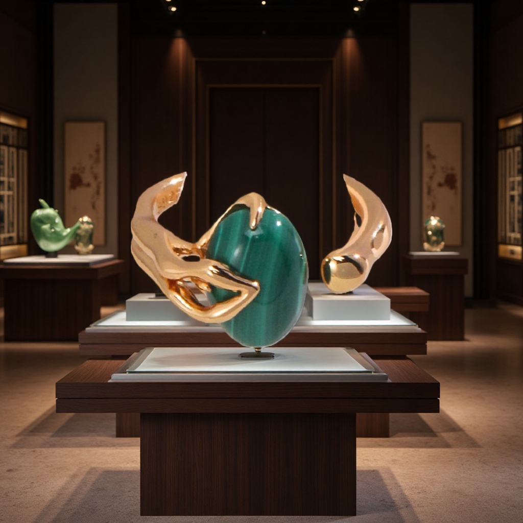 This evening's silver jewelry is made of 925 sterling silver and natural malachite, featuring a classic accessory Specification image