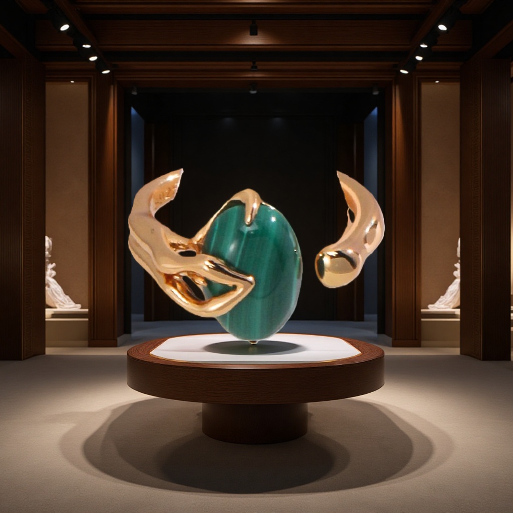 This evening's silver jewelry is made of 925 sterling silver and natural malachite, featuring a classic accessory Application Scenario