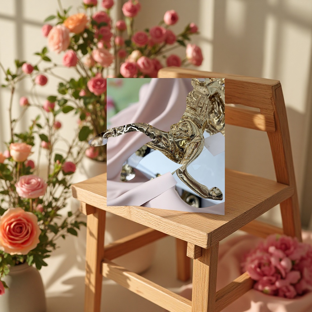 Large-sized golden horse resin handicraft ornaments, home decoration ornaments, living room ornaments details Picture