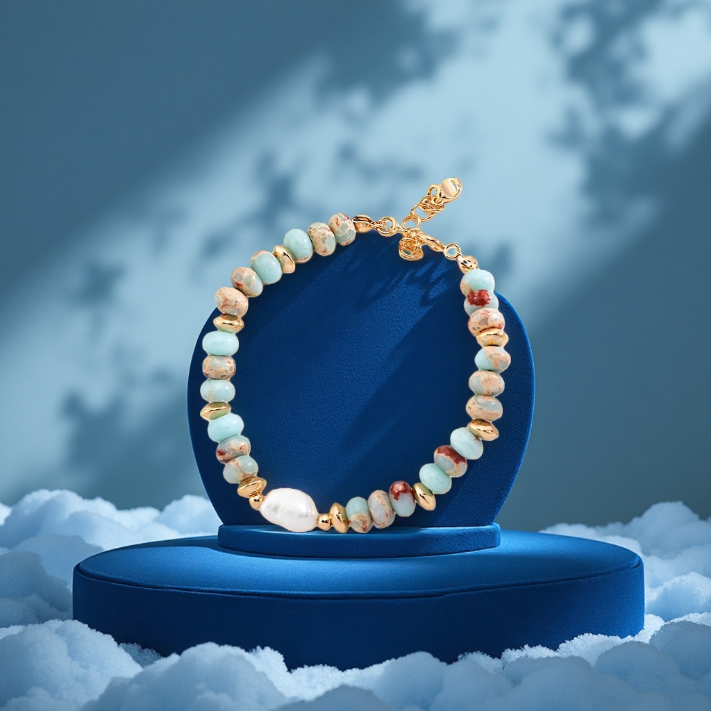 Tonight's 925 sterling silver jewelry, white pearl bracelet, fashionable and simple pearl accessory gift for girls Specification image