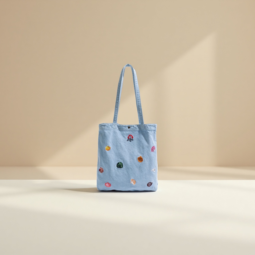 儿童刺绣手袋牛仔绣花购物袋可爱时尚便携包