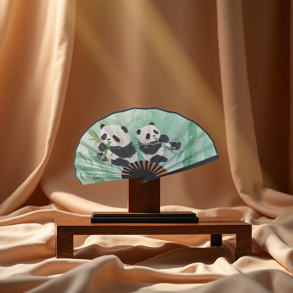 8寸绢布扇塑料柄清凉透气便携扇子