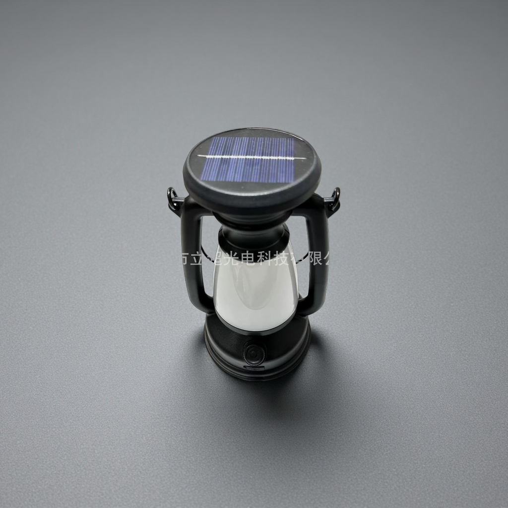 The new solar portable lamp has a knob for fast charging, large capacity, light brightness, and temperature adjustment details Picture