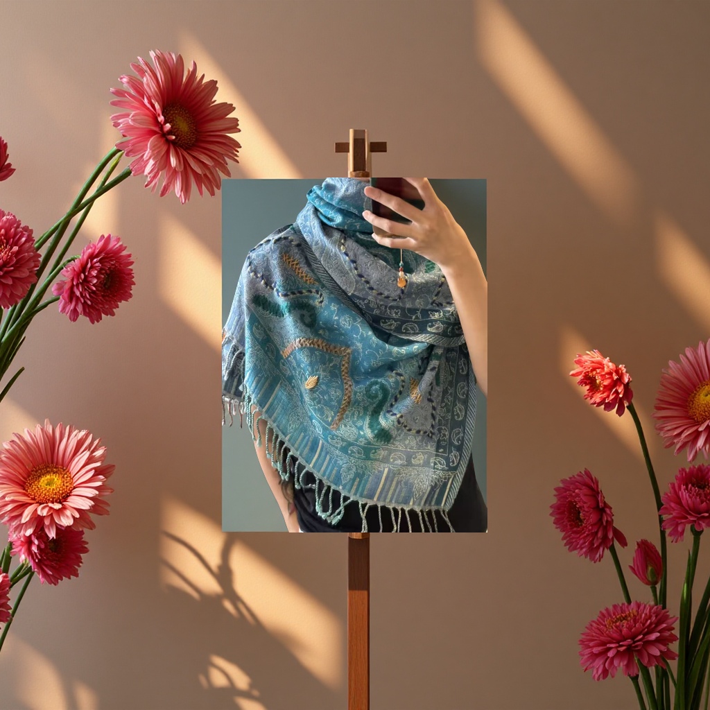 The silk scarf is soft, breathable and thin. The beach shawl is light, sun-protective, warm and breathable Specification image