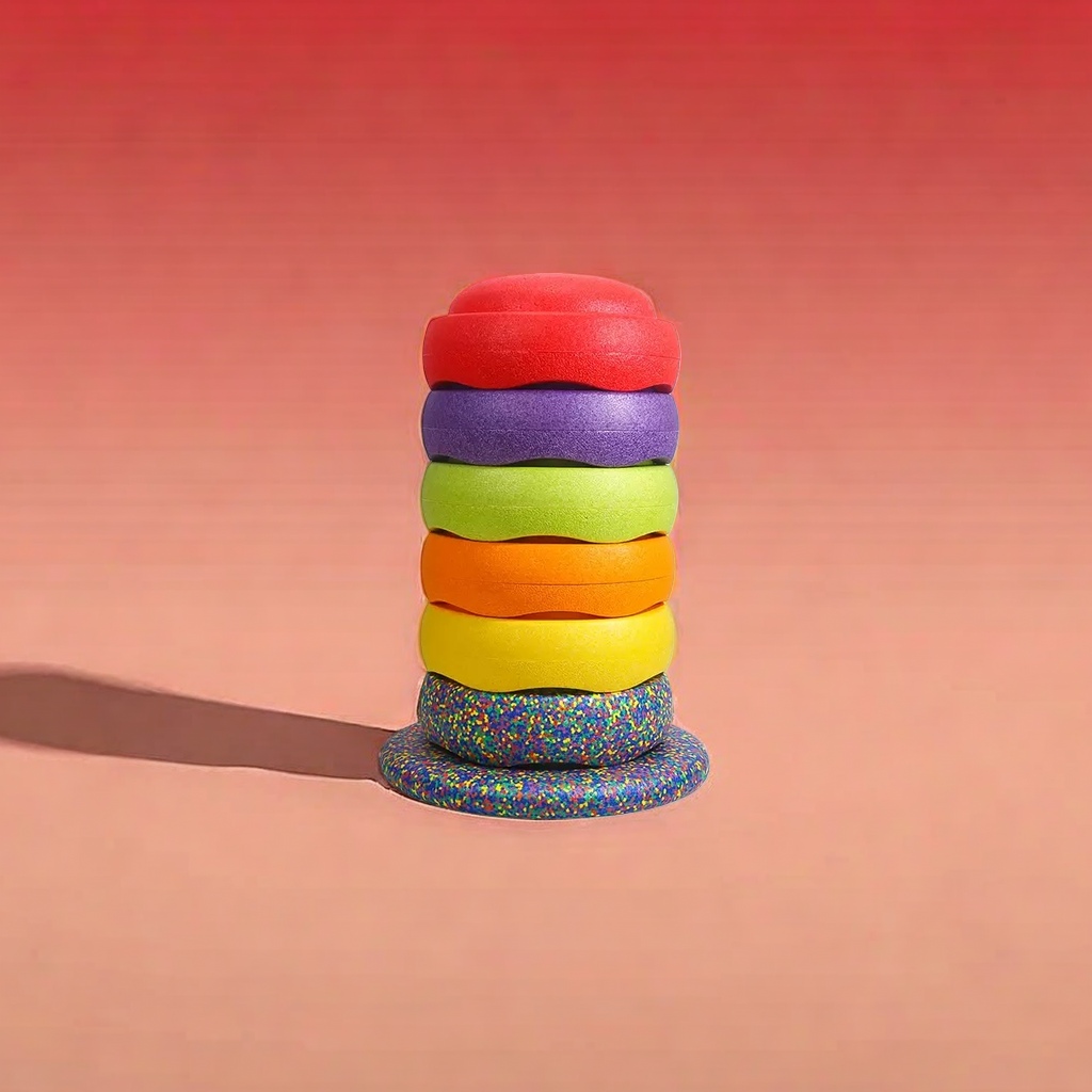 Rainbow tower niños puzzles bloques ensamblados juguetes 120 piezas