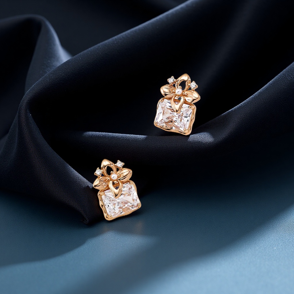 This evening's 925 sterling silver zircon exquisite stud earrings feature a fashionable, simple and niche design for women