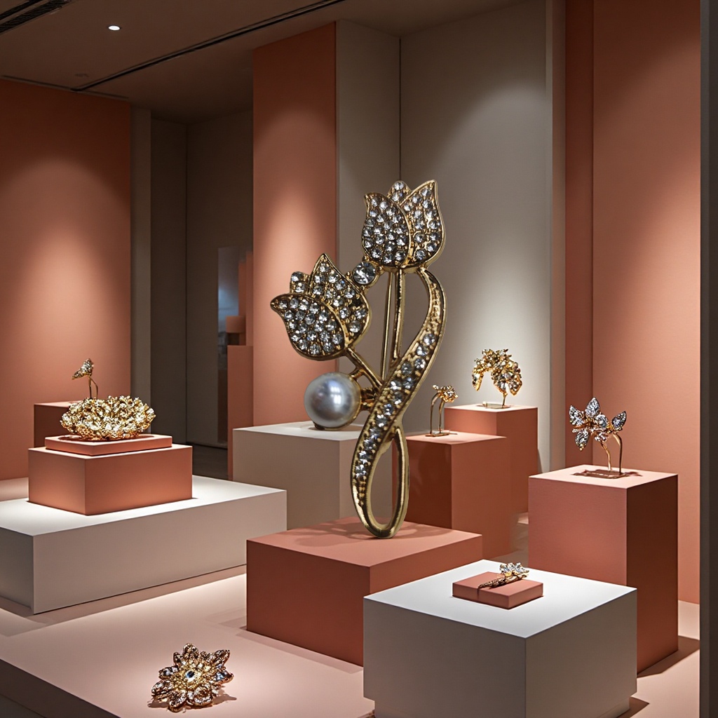 时尚头饰丝巾扣胸针郁金香花朵饰品流行趋势款