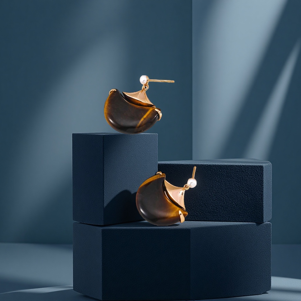 This evening, 925 sterling silver, the "Golden Bag of Good Fortune" skirt is designed in a shape like a small bag holding good luck. Tiger's eye stone gathers wealth and energy, symbolizing keeping good luck by your side. Application Scenario