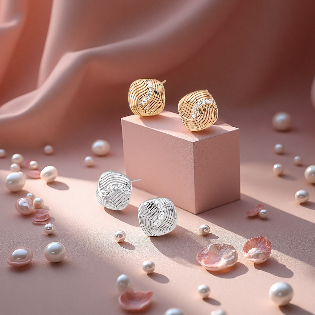 The 925 sterling silver stud earrings of this evening are exquisite, small, fashionable and simple