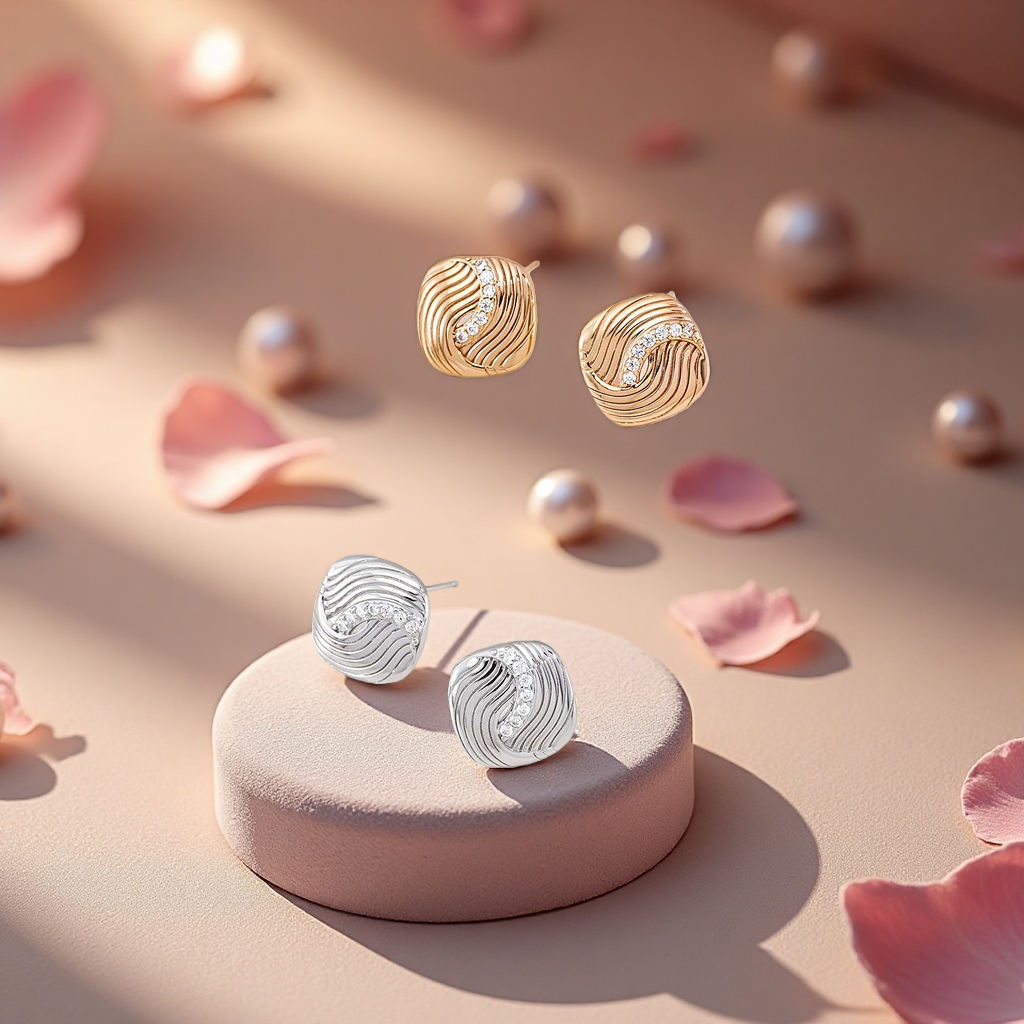The 925 sterling silver stud earrings of this evening are exquisite, small, fashionable and simple Specification image