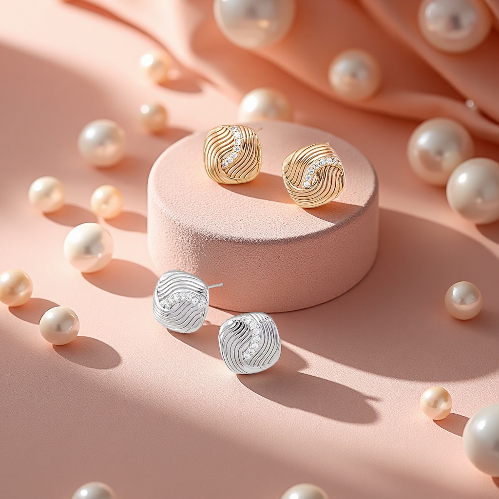 The 925 sterling silver stud earrings of this evening are exquisite, small, fashionable and simple details Picture