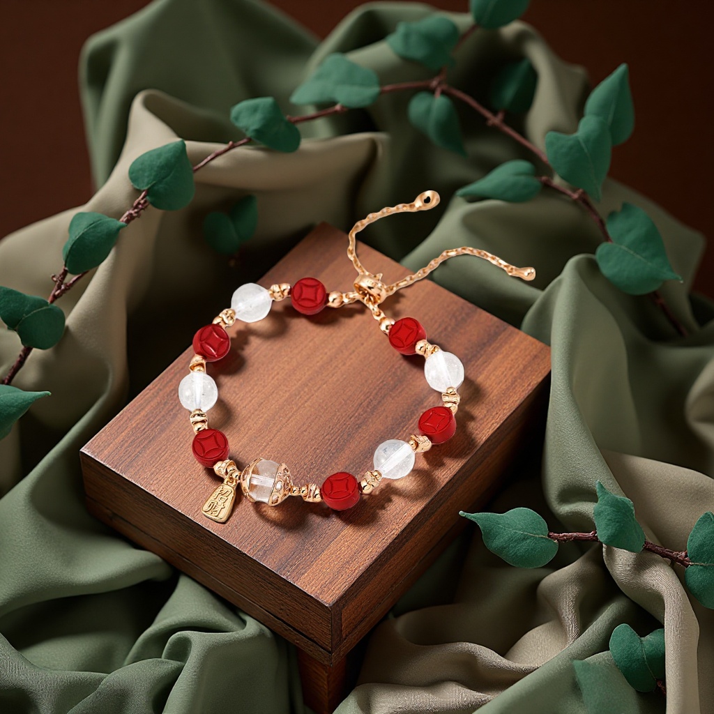 Tonight's 925 sterling silver jewelry, the "Good Luck and Wealth Attraction" series bracelet. This product is made of over 90% natural cinnabar copper coins in the shape of cinnabar and white crystal, which can enhance one's personal aura