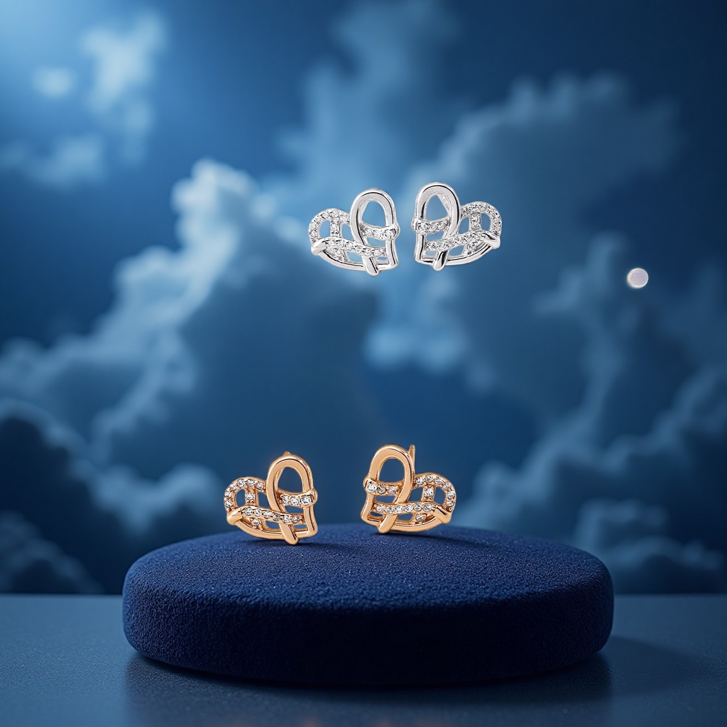This evening's 925 sterling silver zircon fashion earrings are simple and versatile women's accessories Application Scenario
