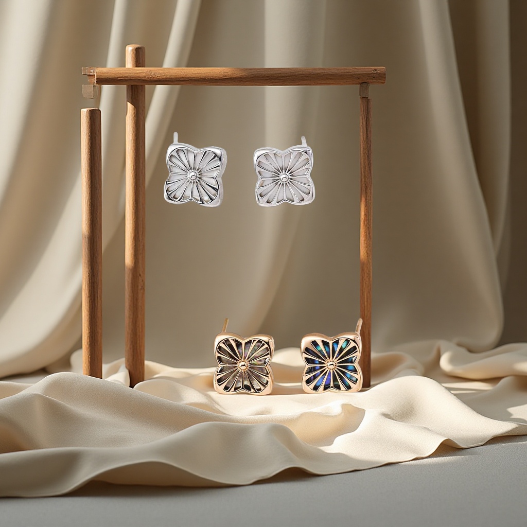 This evening's 925 sterling silver shell design earrings are fresh, natural and fashionable accessories details Picture