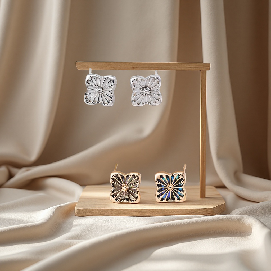 This evening's 925 sterling silver shell design earrings are fresh, natural and fashionable accessories