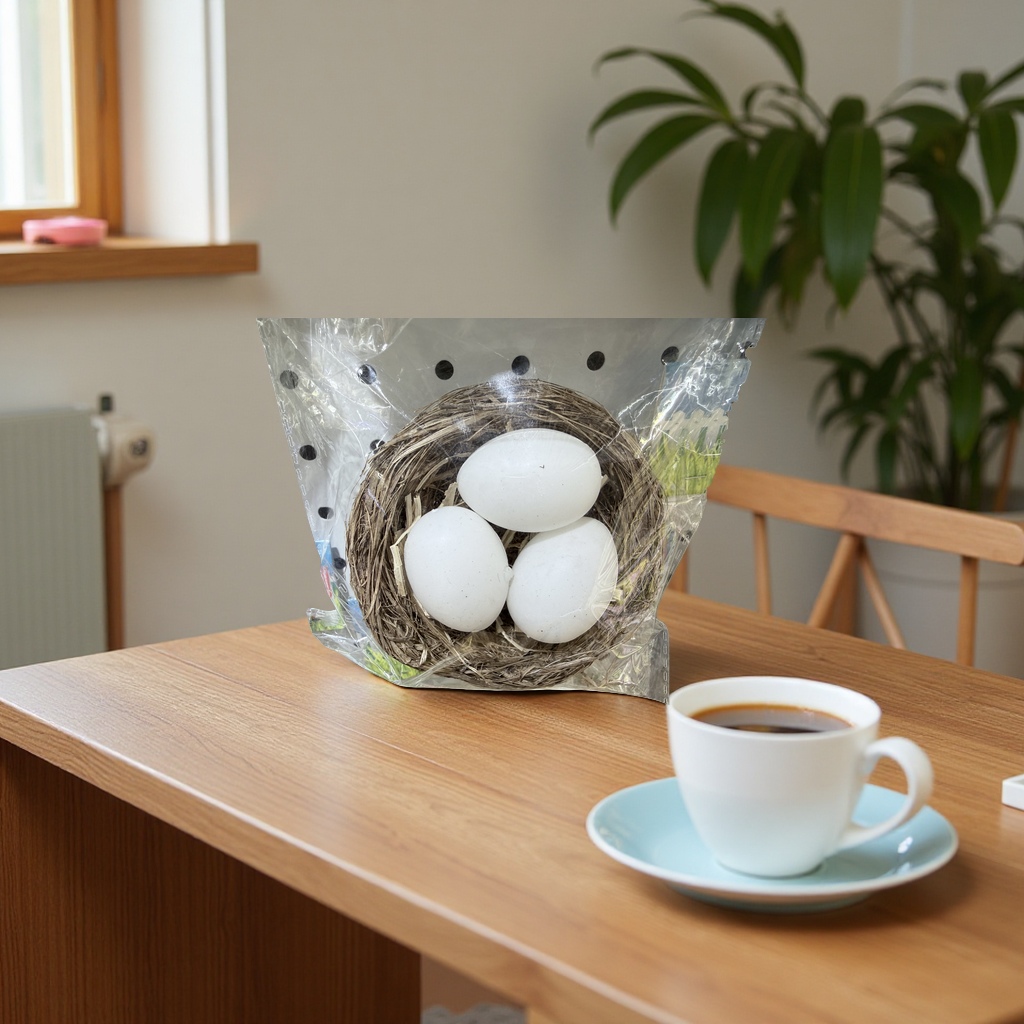 Tres huevos blancos objetos de artesanía objetos de decoración minimalistas objetos de salón objetos de arte details Picture