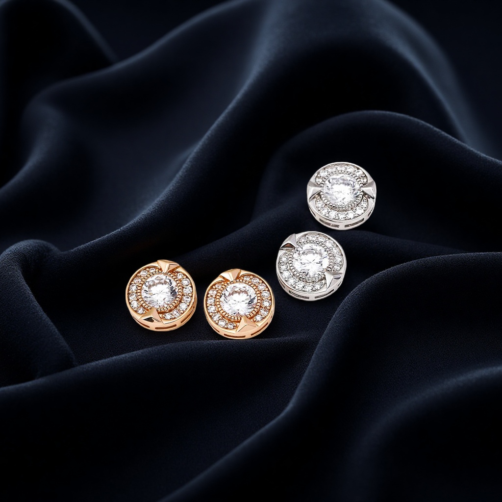 Pure silver zircon exquisite stud earrings with a fashionable and simple design for women Application Scenario