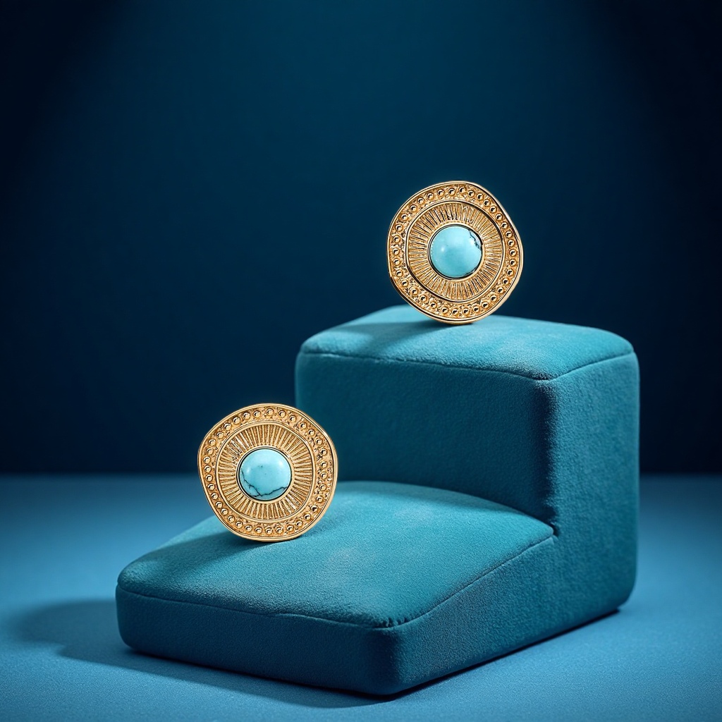 本夕925纯银松石纯银耳钉女简约时尚轻奢设计感