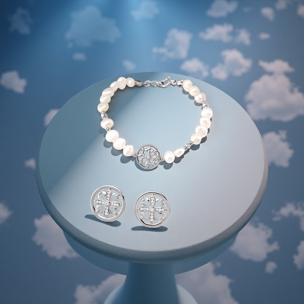 The white pearl bracelet is a fashionable pearl accessory with a simple and elegant design Specification image