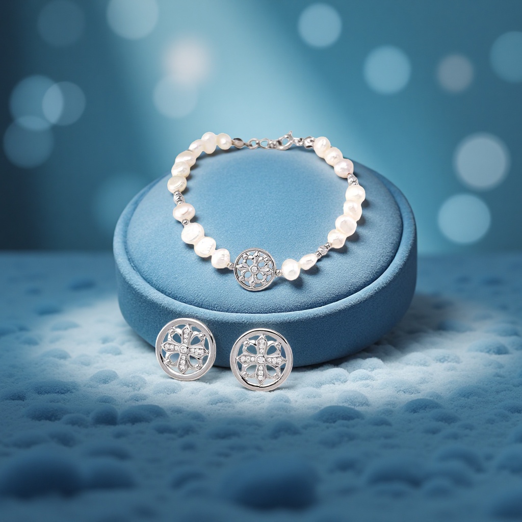 The white pearl bracelet is a fashionable pearl accessory with a simple and elegant design Application Scenario