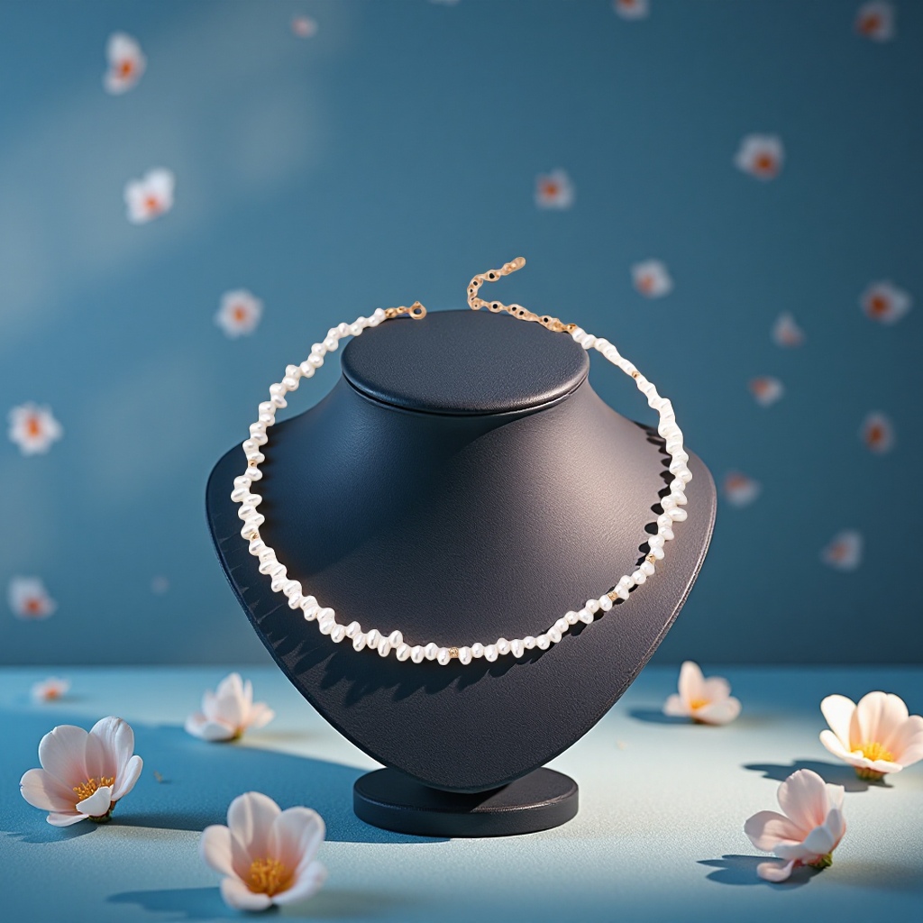 Zhuji pearl jewelry 925 sterling silver ring Loose mouth freshwater pearl necklace details Picture