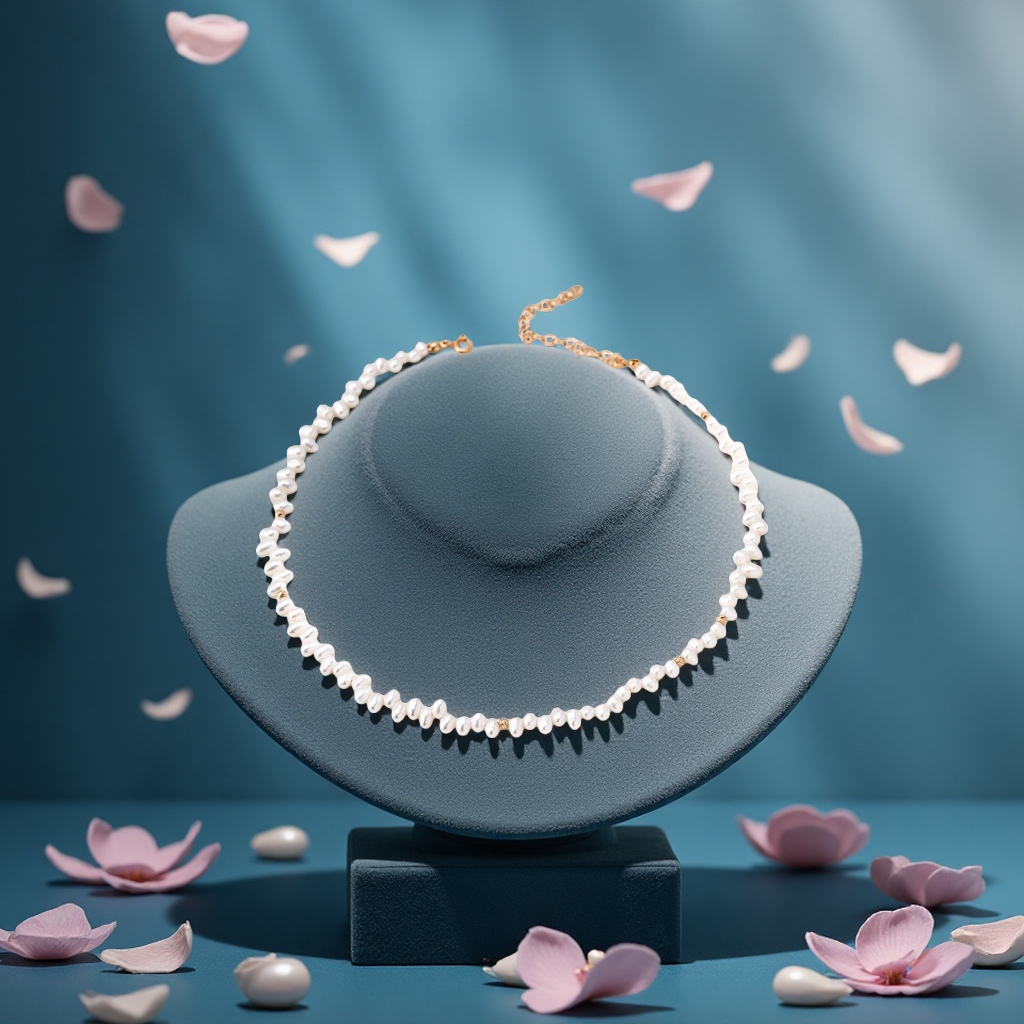 Zhuji pearl jewelry 925 sterling silver ring Loose mouth freshwater pearl necklace Specification image